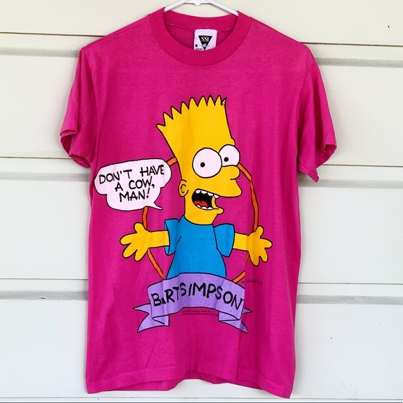 Vintage Tops - SOLD 90's Don't Have a Cow Man Bart Simpson Tee